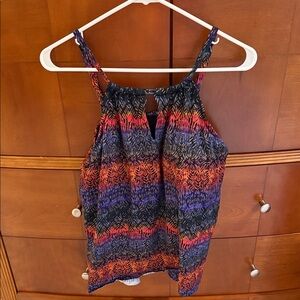 Miraclesuit Women's Swim Tank Top - Red, Blue, Purple Pattern